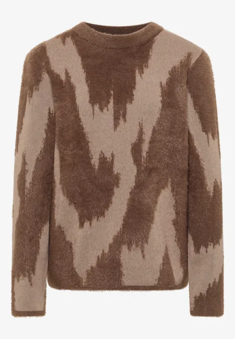 Gemusterter Pullover mocha caramel