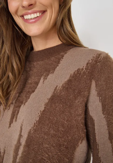 Gemusterter Pullover mocha caramel