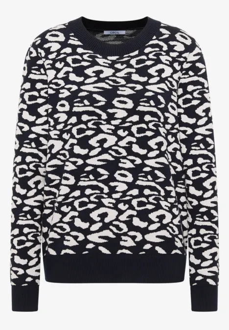 Leo Jacquard Pullover urban dark blue