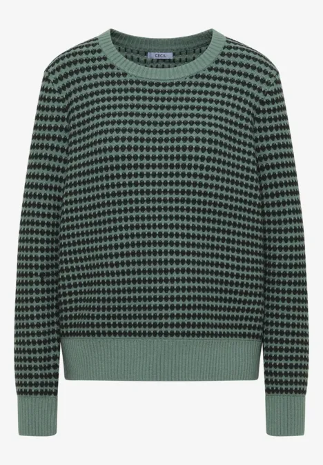 Two-Tone Strukturpullover jewel green