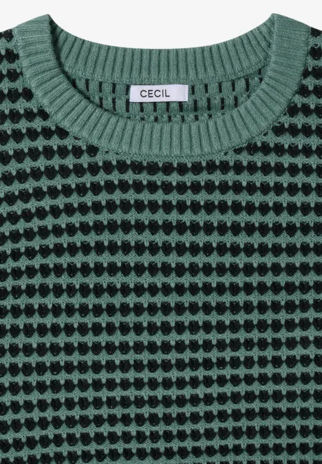 Two-Tone Strukturpullover jewel green