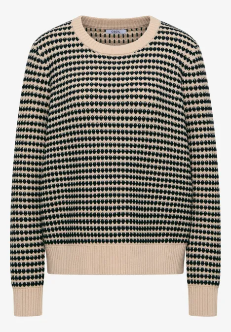Pull structuré two-tone oat milk beige