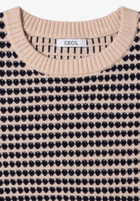 Two-Tone Strukturpullover oat milk beige