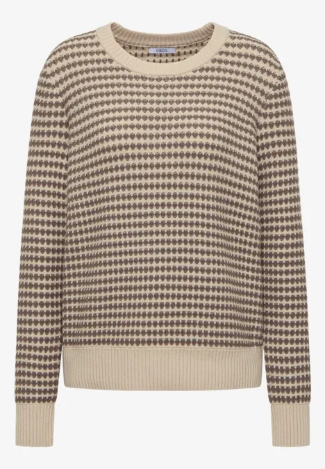 Two-Tone Strukturpullover cocoa taupe