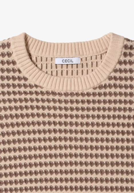 Two-Tone Strukturpullover cocoa taupe