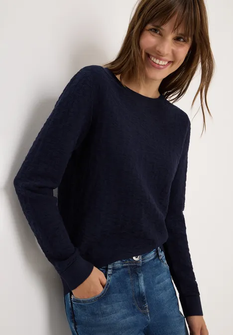 Leo Strukturpullover urban dark blue