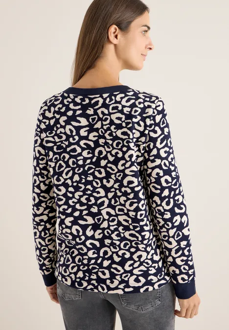 Sweatshirt mit Leo-Muster urban dark blue