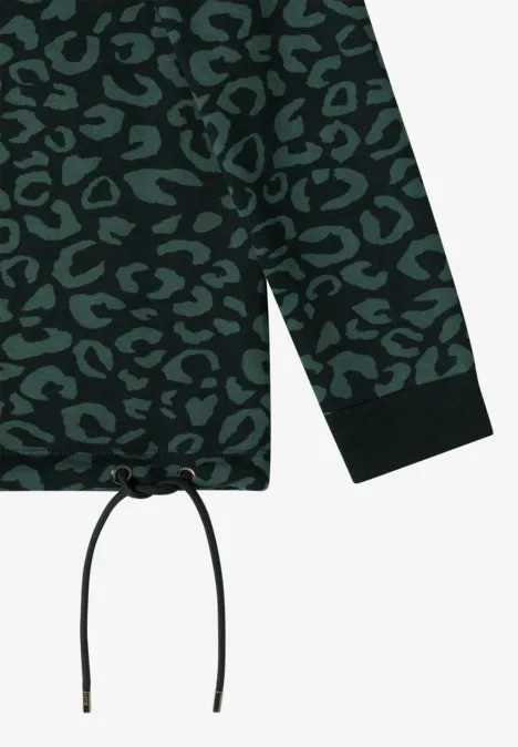 Sweatshirt mit Leo-Muster ink green