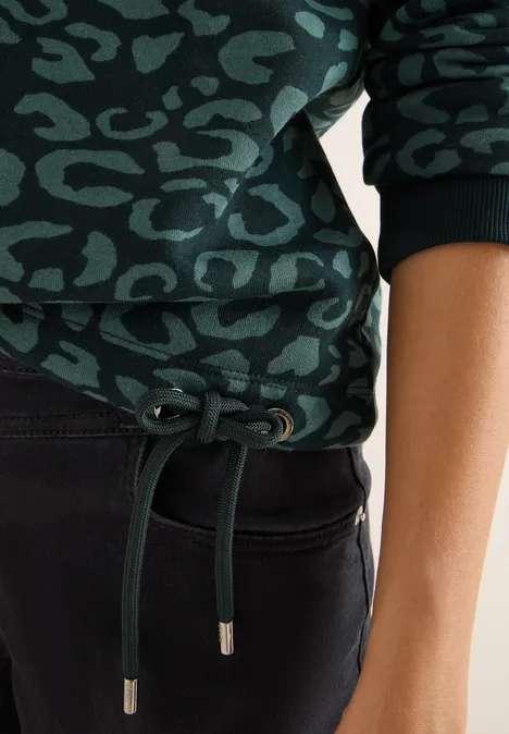 Sweatshirt mit Leo-Muster ink green