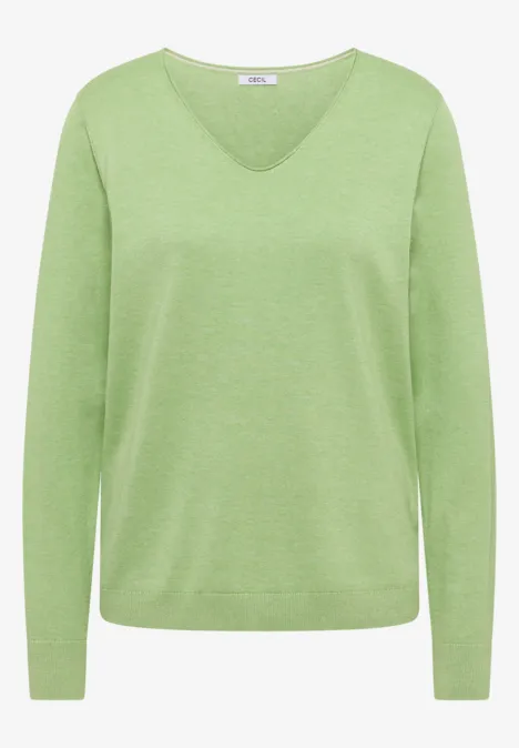 Basic Pullover bamboo green melange