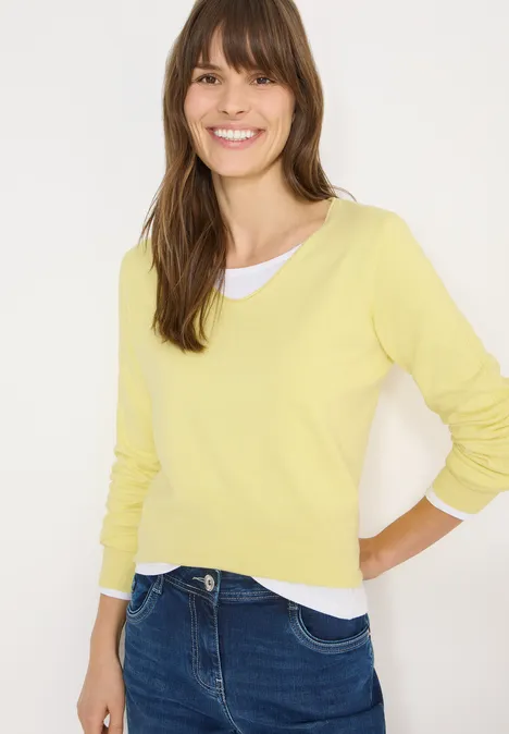 Basic Pullover iced yellow melange