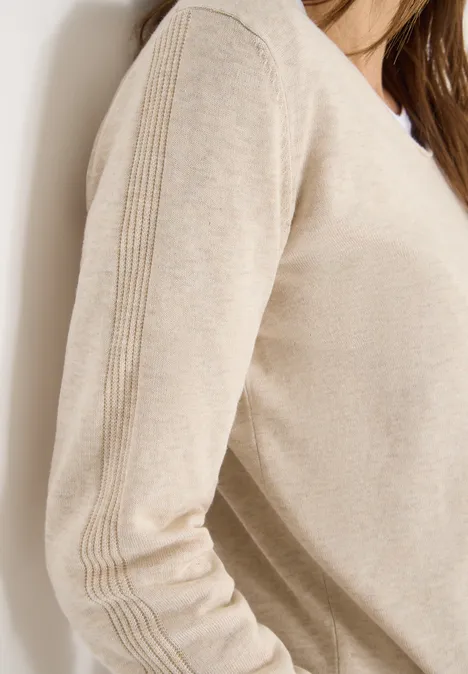 Basic Pullover egg beige melange Basic Pullover egg beige melange