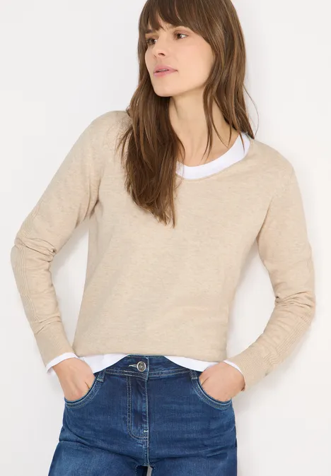 Basic Pullover egg beige melange Basic Pullover egg beige melange