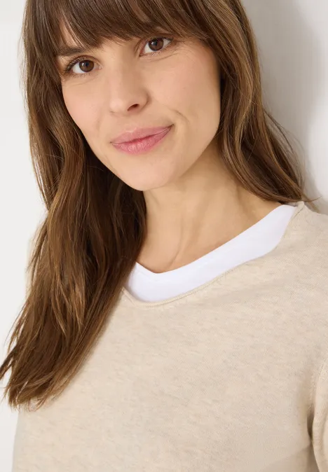 Basic Pullover egg beige melange Basic Pullover egg beige melange