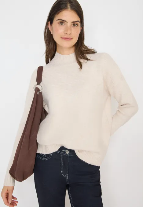 Softer Jacquard Pullover oat milk beige melange
