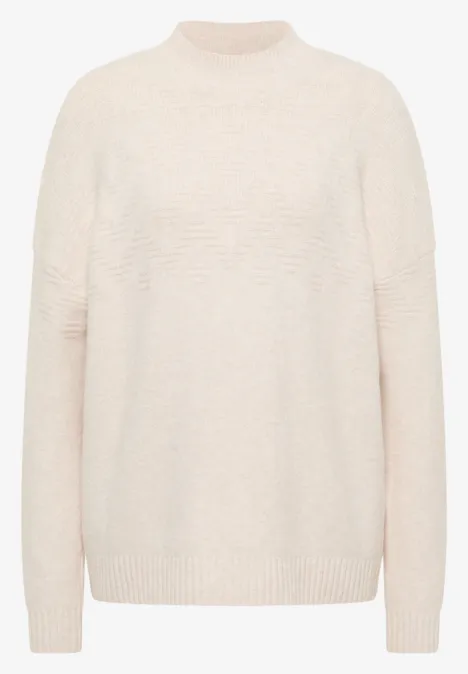 Softer Jacquard Pullover oat milk beige melange