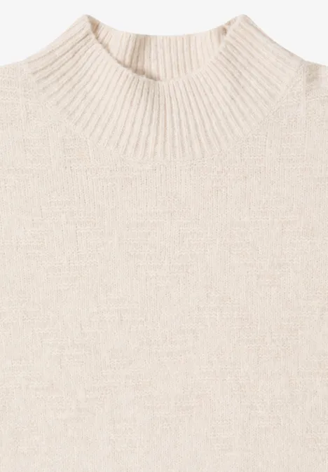 Softer Jacquard Pullover oat milk beige melange