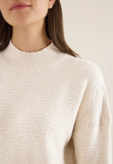 Softer Jacquard Pullover oat milk beige melange