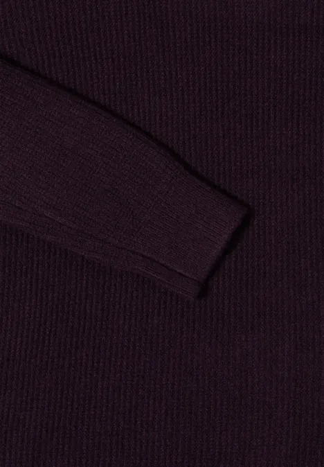 Strukturpullover eggplant red