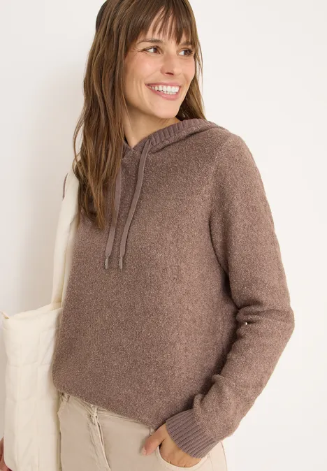 Softer Bouclé Strickpullover chocolate mousse melange