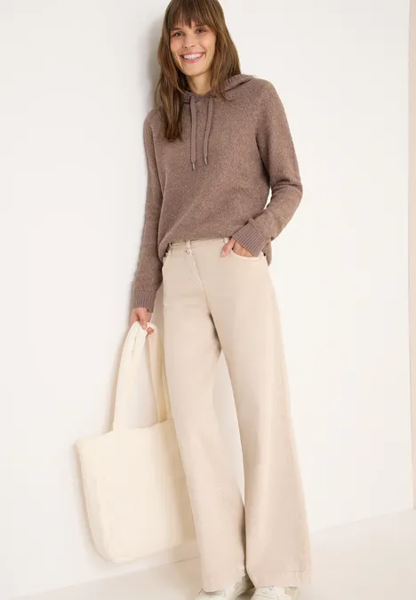 Softer Bouclé Strickpullover chocolate mousse melange