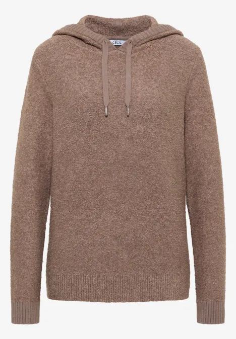 Softer Bouclé Strickpullover chocolate mousse melange