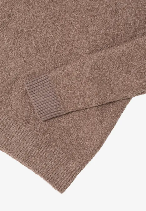 Softer Bouclé Strickpullover chocolate mousse melange