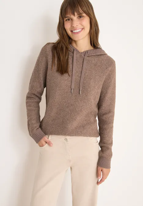 Softer Bouclé Strickpullover chocolate mousse melange