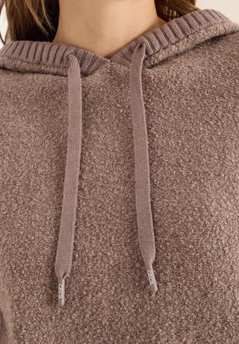 Softer Bouclé Strickpullover chocolate mousse melange