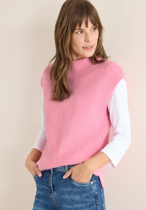 Trui met gebreid detail dark blossom melange