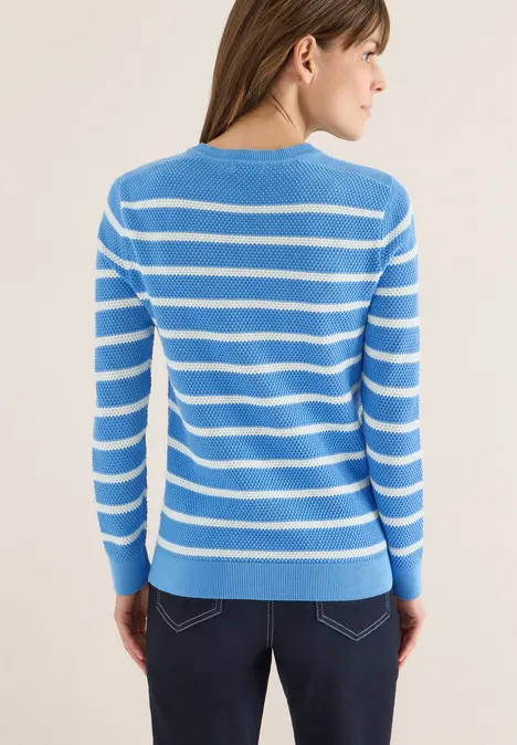 Gestreifter Pullover fountain blue Gestreifter Pullover fountain blue