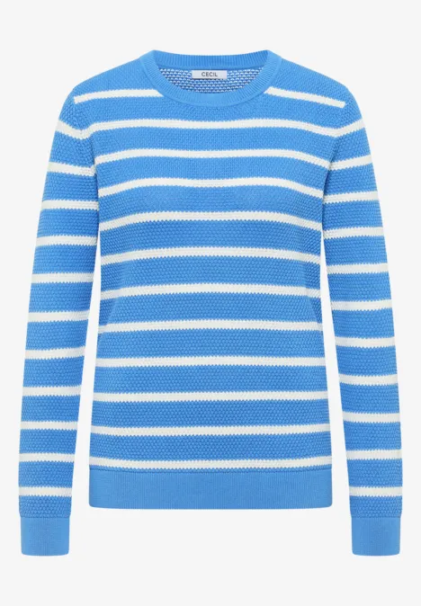 Gestreifter Pullover fountain blue Gestreifter Pullover fountain blue