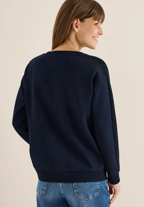 Sweatshirt mit Zopfdetail urban dark blue