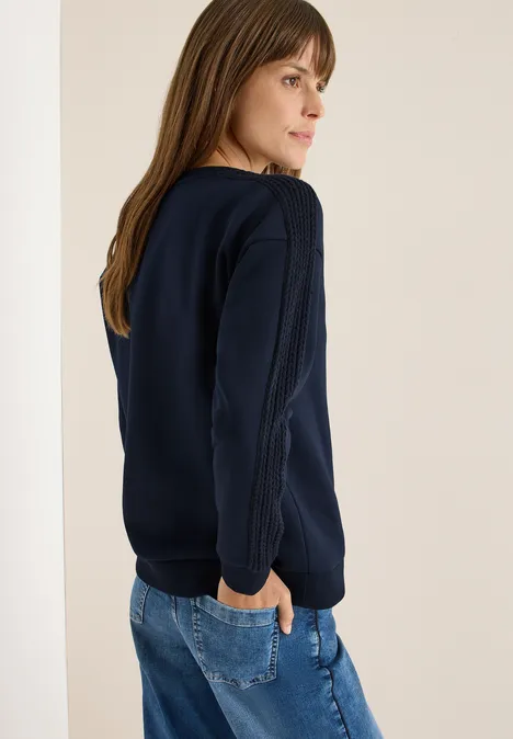 Sweatshirt mit Zopfdetail urban dark blue