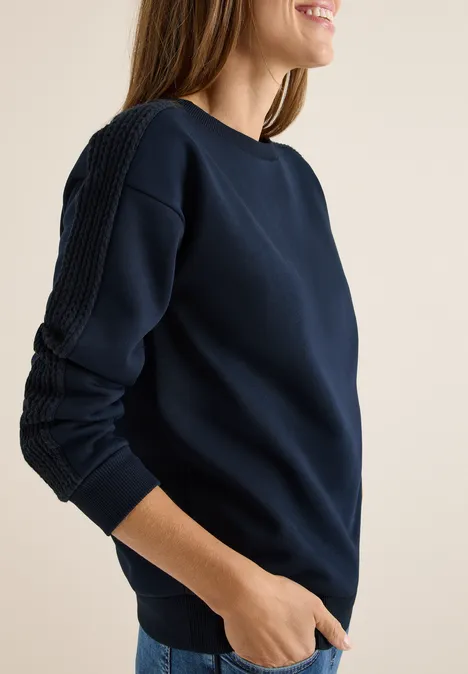 Sweatshirt mit Zopfdetail urban dark blue