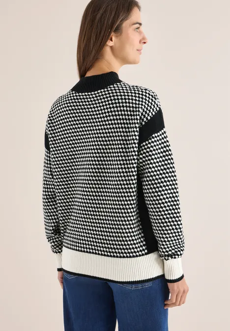 Struktur-Pullover Black