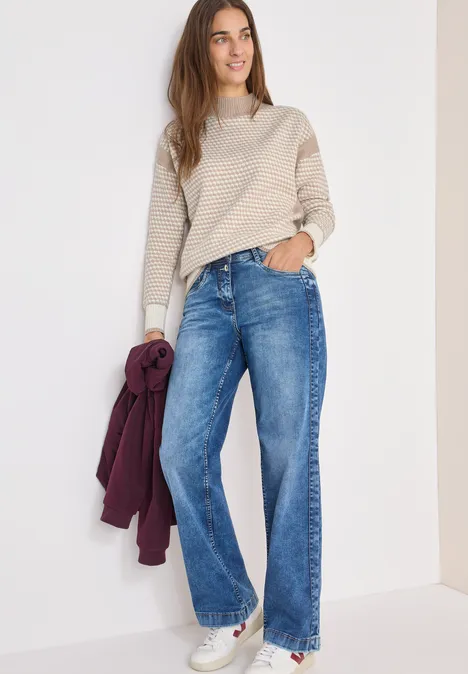 Struktur-Pullover sandalwood beige melange