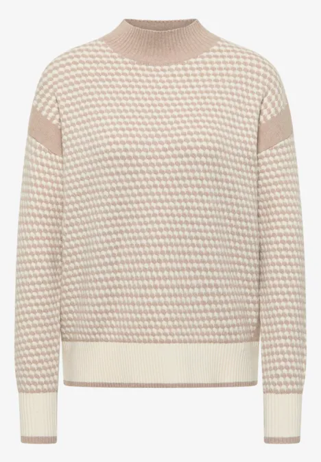 Struktur-Pullover sandalwood beige melange