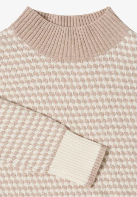 Struktur-Pullover sandalwood beige melange