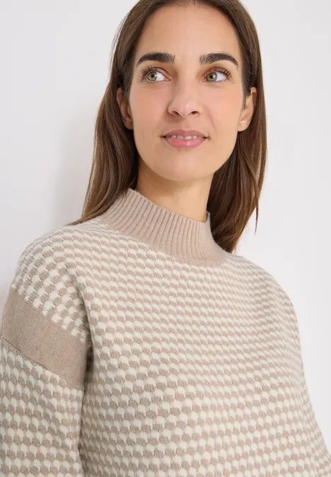 Struktur-Pullover sandalwood beige melange