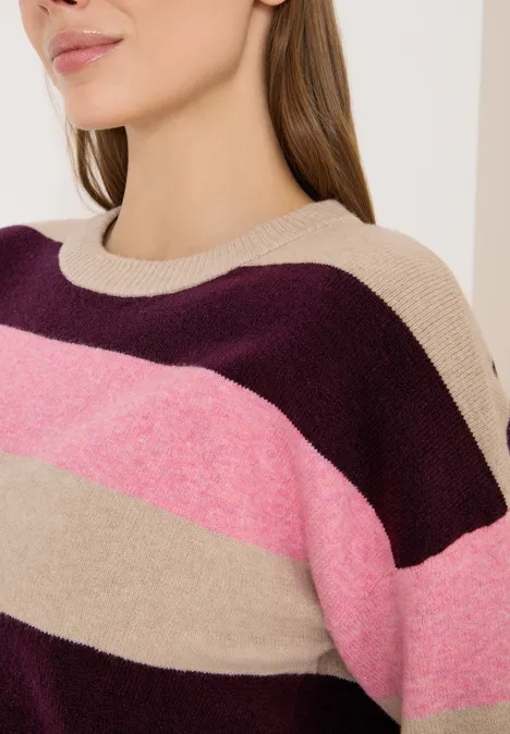 Pull à rayures eggplant red