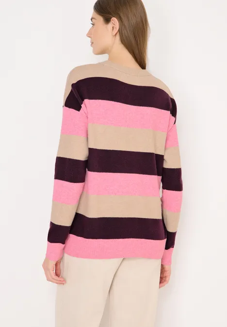 Pull à rayures eggplant red