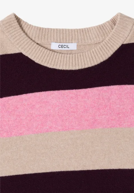 Pull à rayures eggplant red