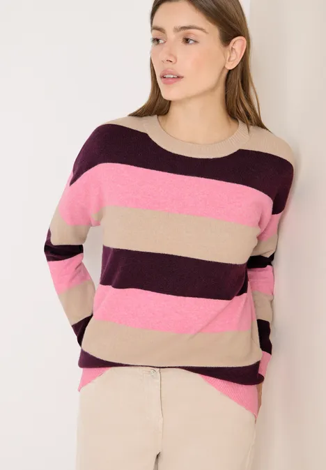 Pull à rayures eggplant red