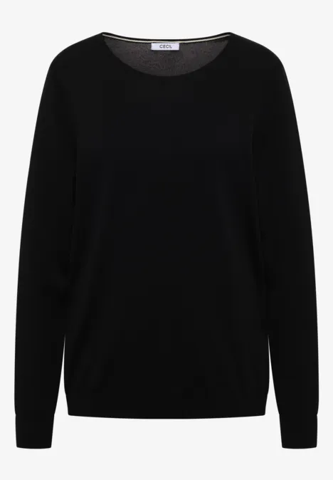 Pull-over en couleur unie Black