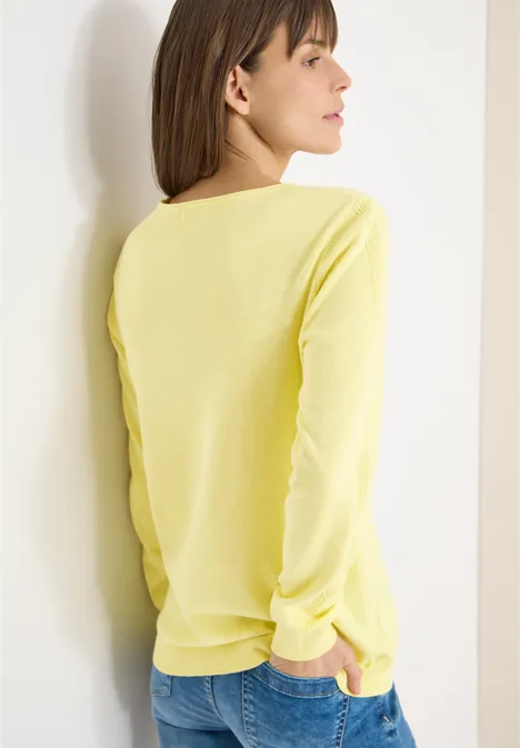 Pullover in Unifarbe iced yellow melange
