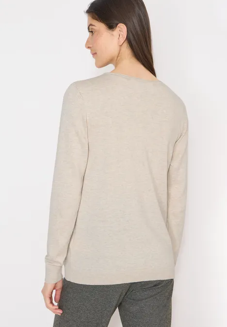 Pull-over en couleur unie egg beige melange