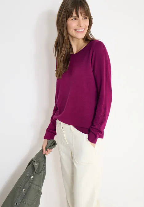 Trui in effen kleur magenta purple Trui in effen kleur magenta purple