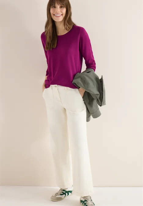 Trui in effen kleur magenta purple Trui in effen kleur magenta purple