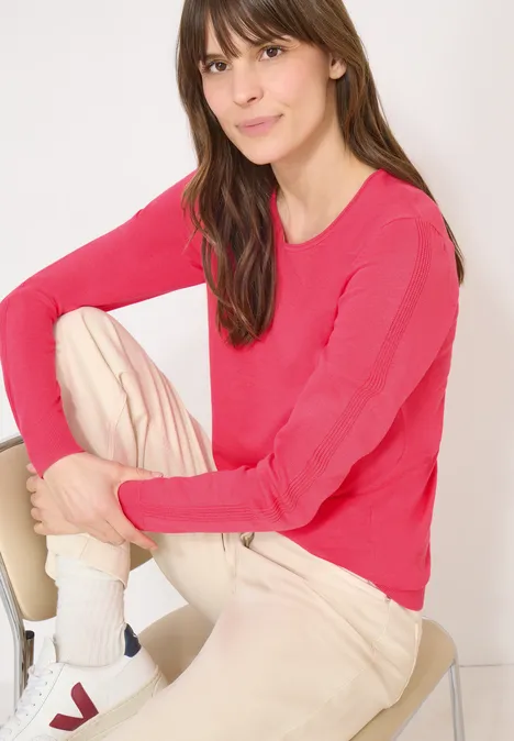 Trui in effen kleur geranium red Trui in effen kleur geranium red